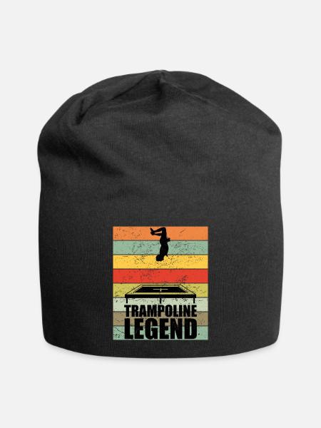 Trampoline Legend Trampolin Sprung Retro Geschenk - Jersey-Beanie - Schwarz