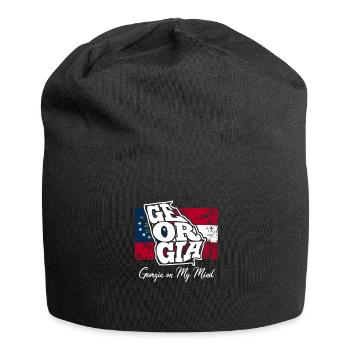 Georgien auf meinem Kopf - Slogan von GA - Jersey-Beanie - Schwarz - Vorne