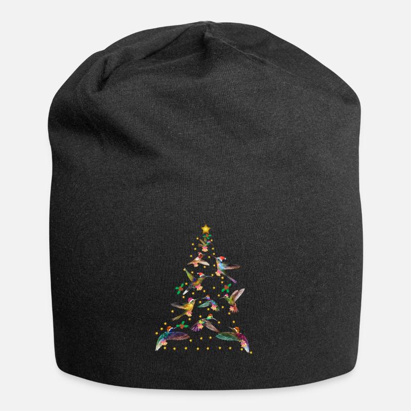 Kolibri Tannenbaum Weihnachtsbaum - Jersey-Beanie - Schwarz