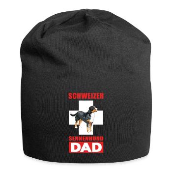 Schweizer Sennenhund Geschenkidee Hund - Jersey-Beanie - Schwarz - Vorne