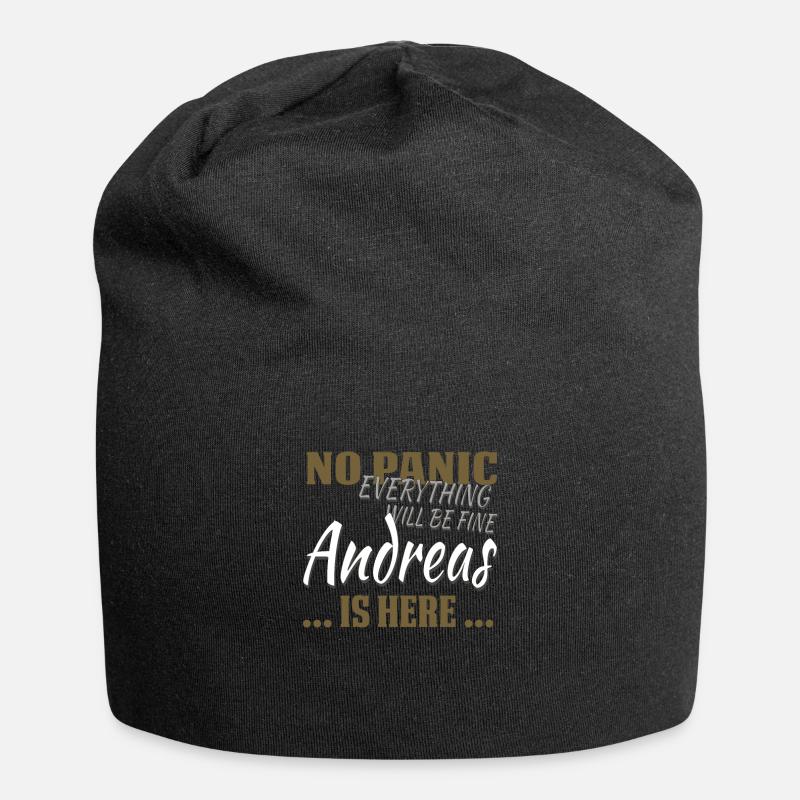 Andreas - Keine Panik - lustiges Geschenk englisch - Jersey-Beanie - Schwarz