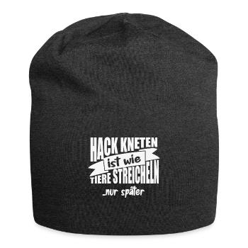 Hack Kneten ist wie Tiere streicheln - Jersey-Beanie - Anthrazit - Vorne
