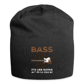 Bass guitar cool bass player bass player musician - Jersey Beanie - black - Front