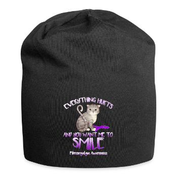 Tout fait mal et tu veux que je rigole - Bonnet en jersey - noir - Devant