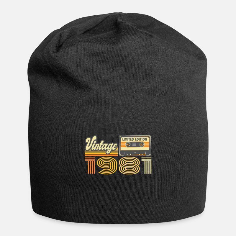Vintage 1981 Cassette Mixtape - 39e anniversaire - Bonnet en jersey - noir