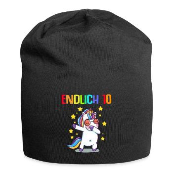 Endlich 10 - Jersey-Beanie - Schwarz - Vorne