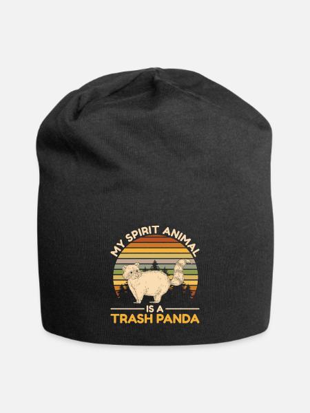 racoon - Jersey Beanie - black