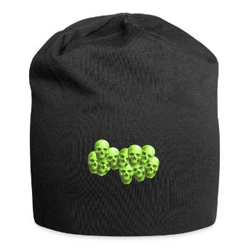 skull neon place art work trend style aesthetic - Jersey Beanie - black - Front