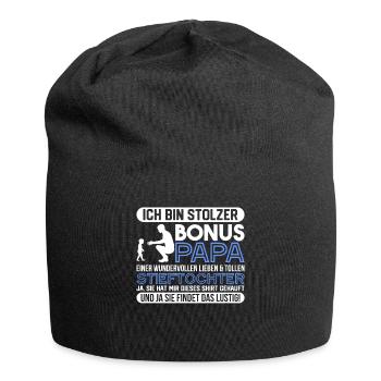 Bonuspapa Bonus Papa Stiefpapa Vatertag - Jersey-Beanie - Schwarz - Vorne