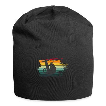 Retro Faultier Vintage Geschenk - Jersey-Beanie - Schwarz - Vorne