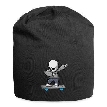 Dabbing Skelett Skateboard Halloween Skater - Jersey-Beanie - Schwarz - Vorne