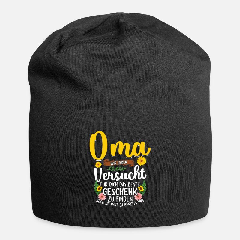 Oma Geschenk Geschenkidee Geburtstag - Jersey-Beanie - Schwarz