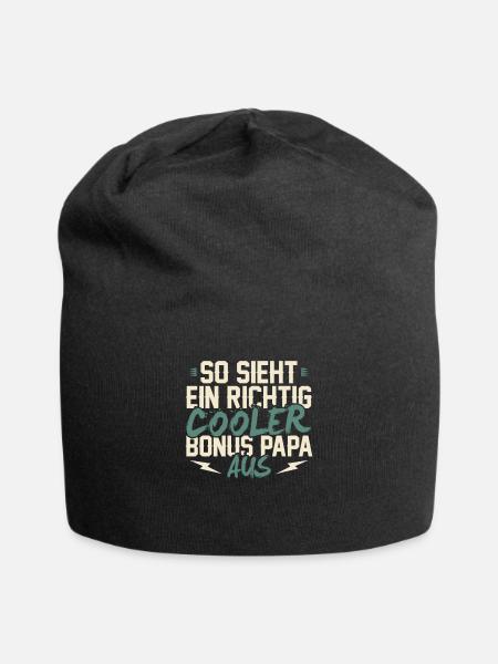 Cooler Bonus Papa Geschenk Stiefvater - Jersey-Beanie - Schwarz