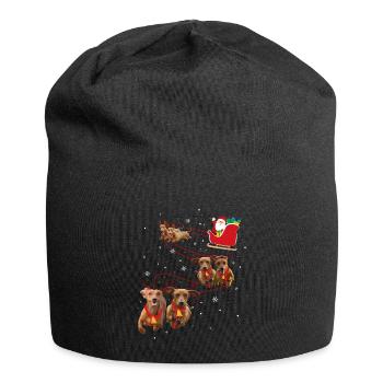 Noël de teckel - Bonnet en jersey - noir - Devant
