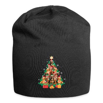 Noël de teckel - Bonnet en jersey - noir - Devant