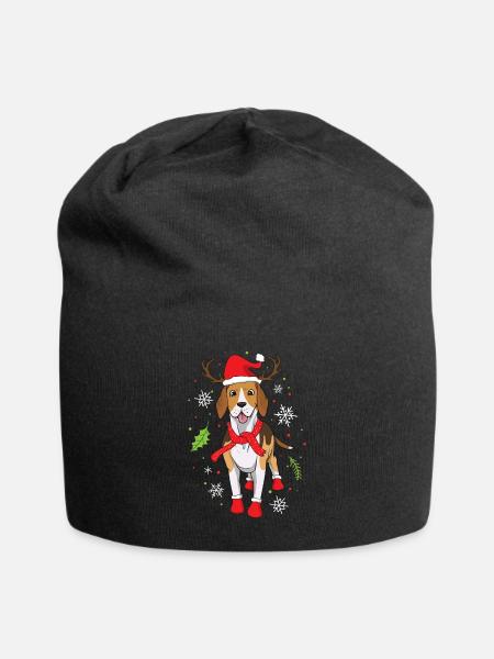 Beagle Christmas - Jersey Beanie - black