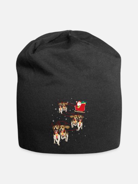 Beagle Weihnachten - Jersey-Beanie - Schwarz