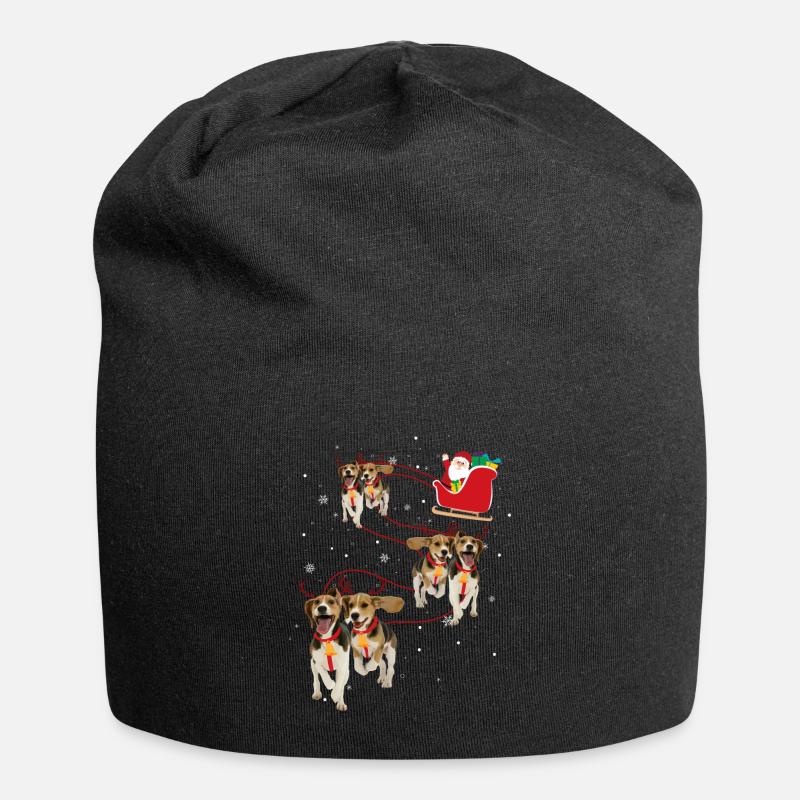 Beagle Christmas - Jersey Beanie - black