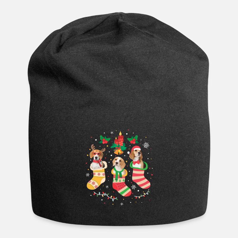 Noël Beagle - Bonnet en jersey - noir