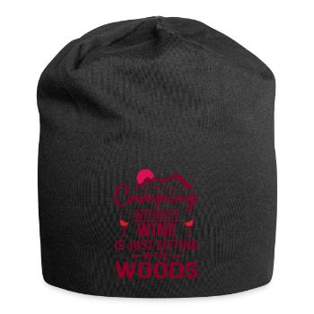 Camping Without Wine Is Just Sitting In The Woods - Jersey-Beanie - Schwarz - Vorne