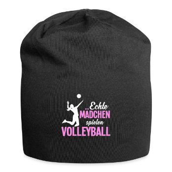 Cooles Frauen Volleyball Sport Geschenk - Jersey-Beanie - Schwarz - Vorne