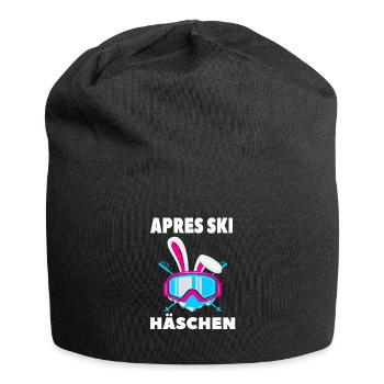 Apres Ski Häschen Skihase Geschenk - Jersey-Beanie - Schwarz - Vorne