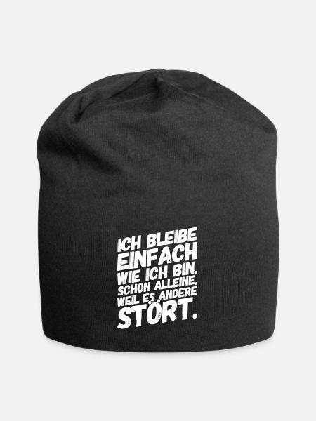 Lustige Sprüche Wie ich bin - Jersey-Beanie - Schwarz