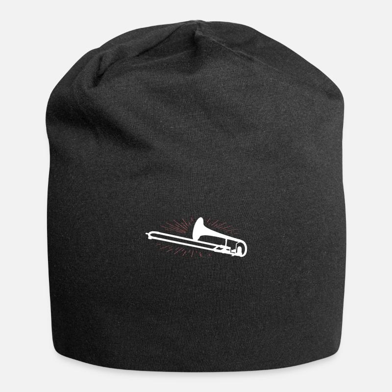 Posaune - Jersey-Beanie - Schwarz