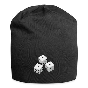 Realistische Würfel Geschenkidee - Jersey-Beanie - Schwarz - Vorne
