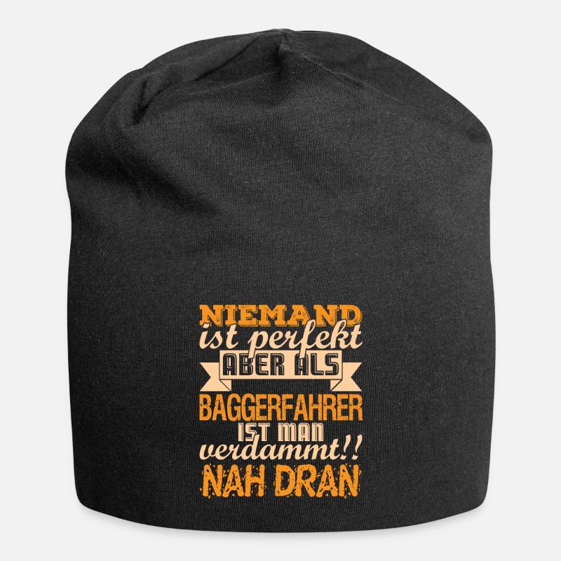 Lustiger Baggerfahrer Bagger Vater Spruch - Jersey-Beanie - Schwarz