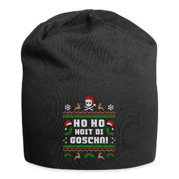 Ho Ho Hoit die Goschn! Weihnachten lustig Bayern - Jersey-Beanie - Schwarz - Vorne