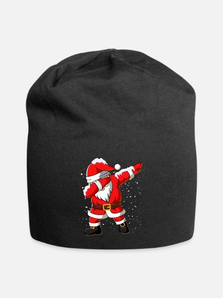 Weihnachtsmann tupfen Weihnachten - Jersey-Beanie - Schwarz