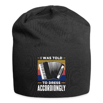 Idée cadeau rétro accordéon - Bonnet en jersey - noir - Devant