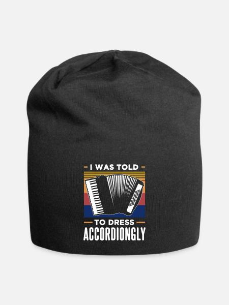 Accordion retro gift idea - Jersey Beanie - black
