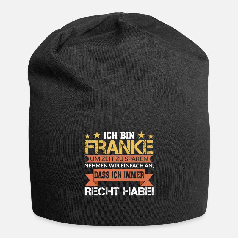 Franke Franken Fränkisch Spruch Geschenk - Jersey-Beanie - Schwarz