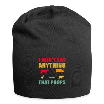 Lustig Vegan Vegetarier Veganer Geschenk - Jersey-Beanie - Schwarz - Vorne