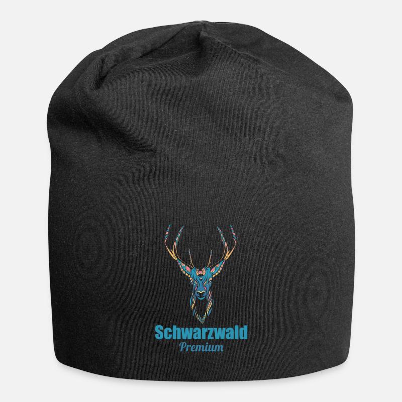 Abstrakt Deer Schwarzwald Premium - Jersey-Beanie - Schwarz