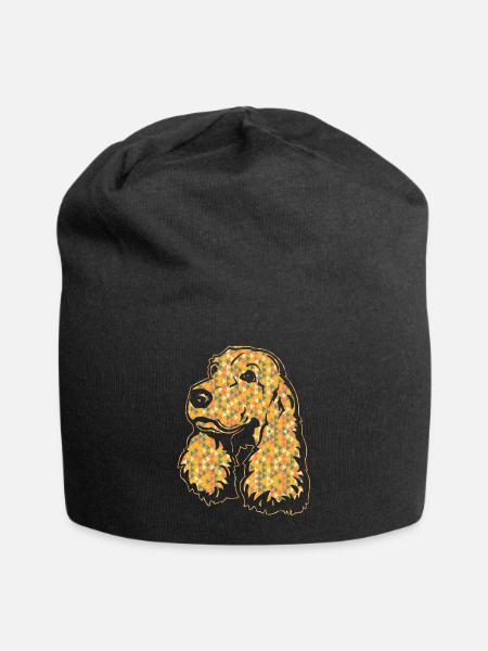 Cocker Spaniel Geometric Shirts - Jersey Beanie - black