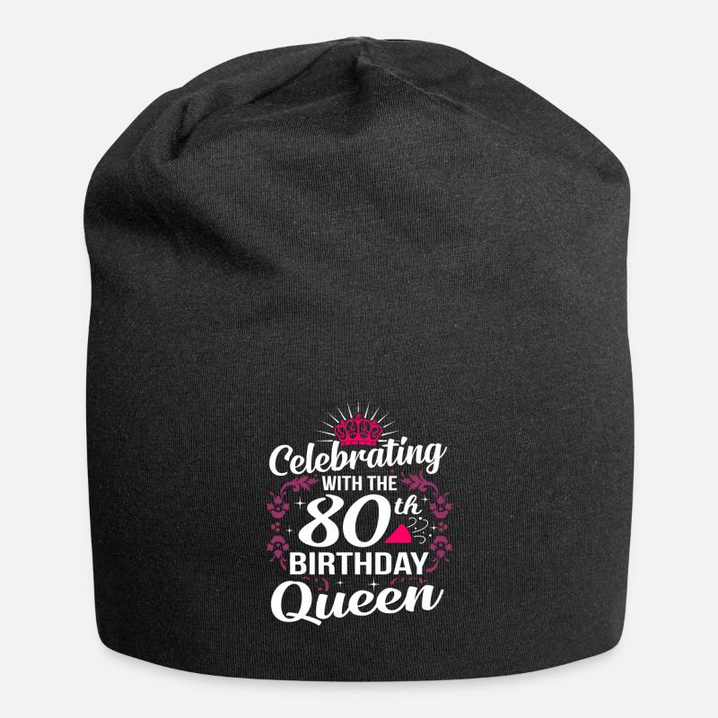 80th birthday - Jersey Beanie - black