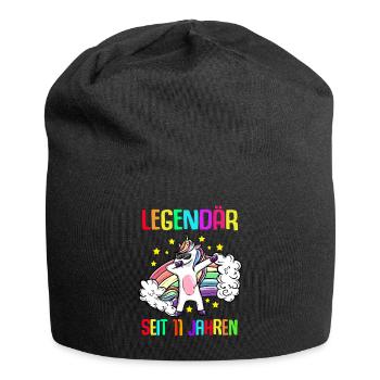 Legendär seit 11 Jahren - Jersey-Beanie - Schwarz - Vorne
