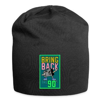 90er jahre 90er jahre Kostüm 90er Outfit 90er Mode - Jersey-Beanie - Schwarz - Vorne