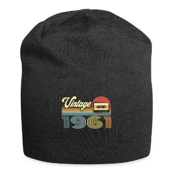 Vintage 1961 Kassette Mixtape - 60. Geburtstag - Jersey-Beanie - Anthrazit - Vorne