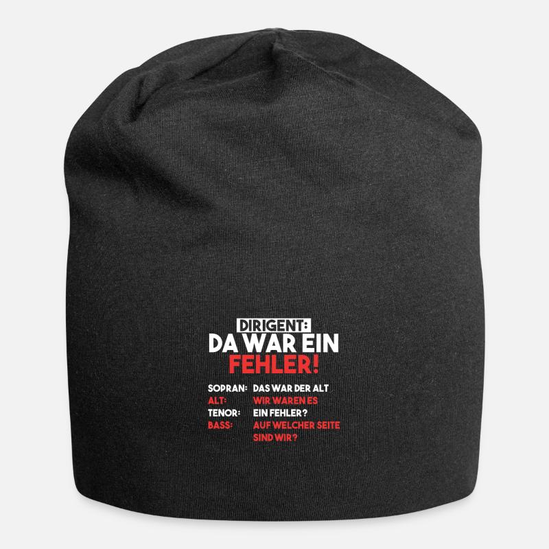 Dirigent Chor Sopran Alt Tenor Chorleiter Geschenk - Jersey-Beanie - Schwarz