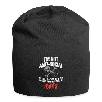 Je ne suis pas anti-social - Mécanicien drôle - Bonnet en jersey - noir - Devant