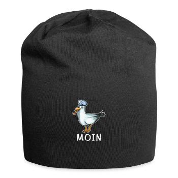 Cooles Moin Nordsee Plattdeutsch Geschenk - Jersey-Beanie - Schwarz - Vorne