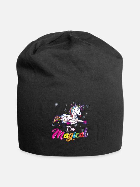 Einhorn Weihnachten Magisch Geschenk - Jersey-Beanie - Schwarz