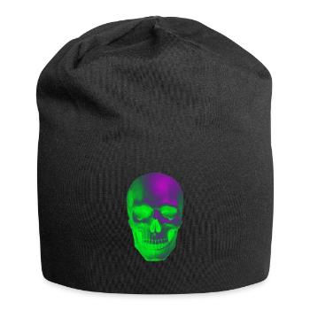skull grunge neon party sun trend style aesthetic - Jersey Beanie - black - Front