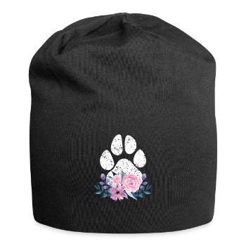 Netter Hund Welpenliebhaber Hund Pfote drucken Blumengeschenk Spaß - Jersey-Beanie - Schwarz - Vorne
