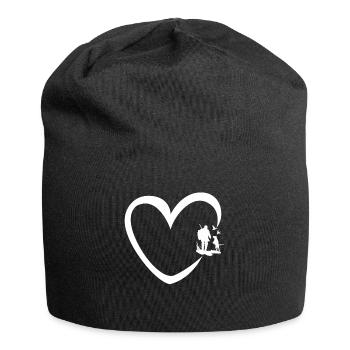 Hunt heart hunter gift hunting license hunting lodge - Jersey Beanie - black - Front