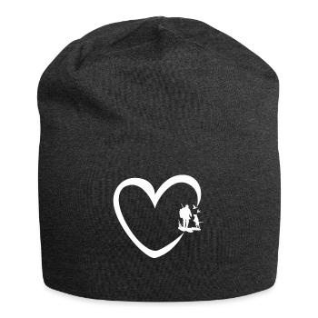 Jagen Herz Jäger Geschenk Jagdschein Jagdhütte - Jersey-Beanie - Anthrazit - Vorne